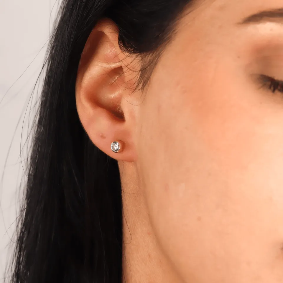 14 Ayar Altın Çerçeve Küpe (5 mm)