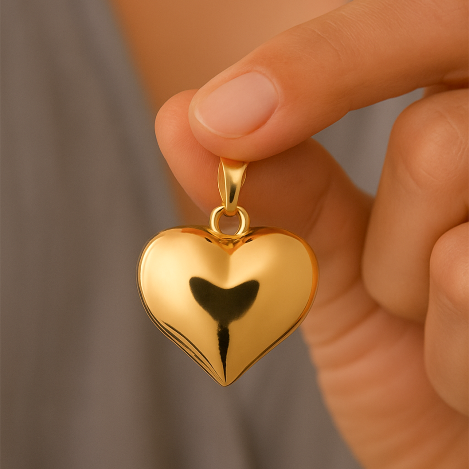 Bombeli Kalp Kolye Ucu XL