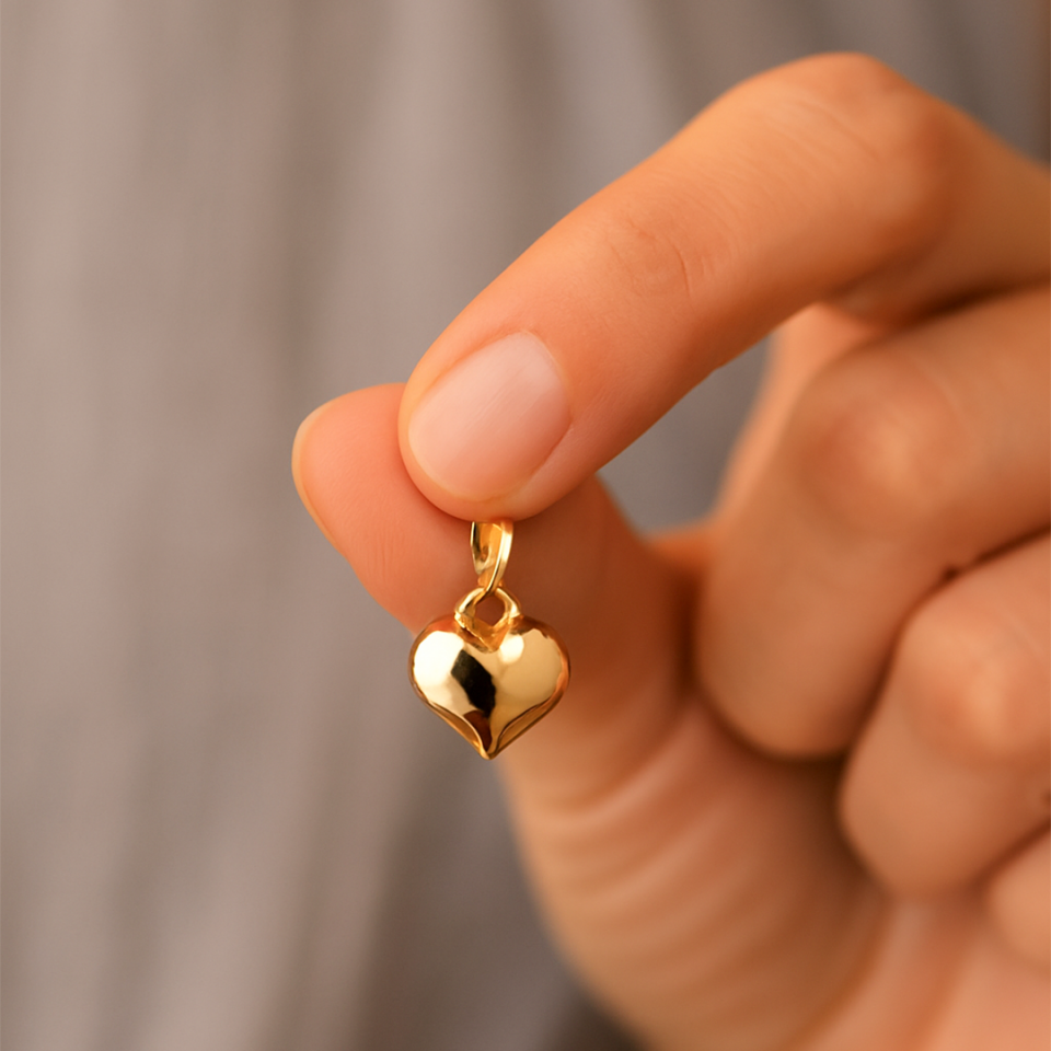 Bombeli Kalp Kolye Ucu (S)