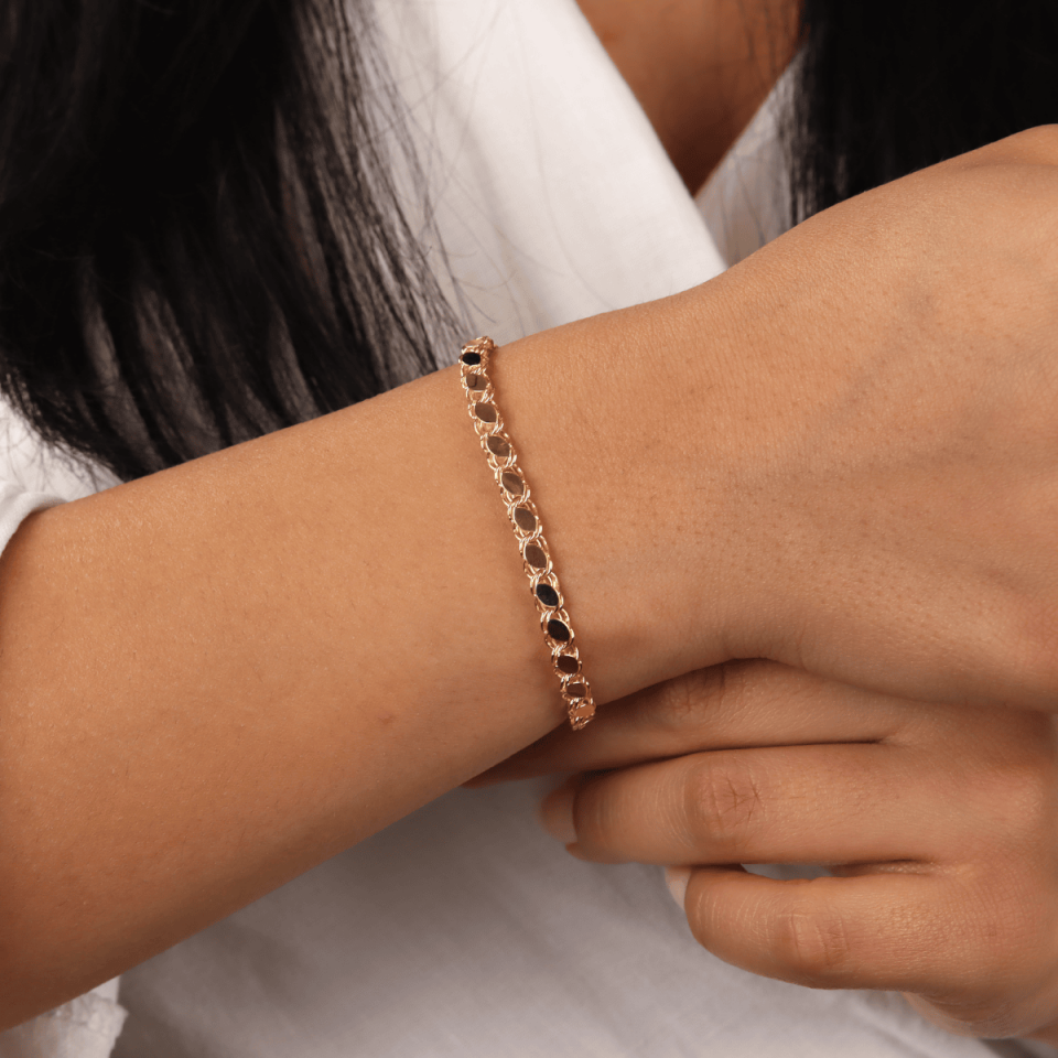 14 Ayar Altın Pullu Zincir Bileklik (L)