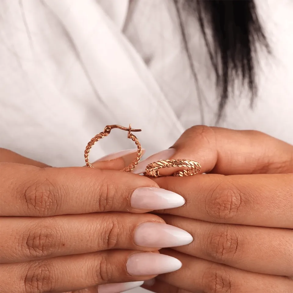 Üçlü Burma Halka Küpe XL