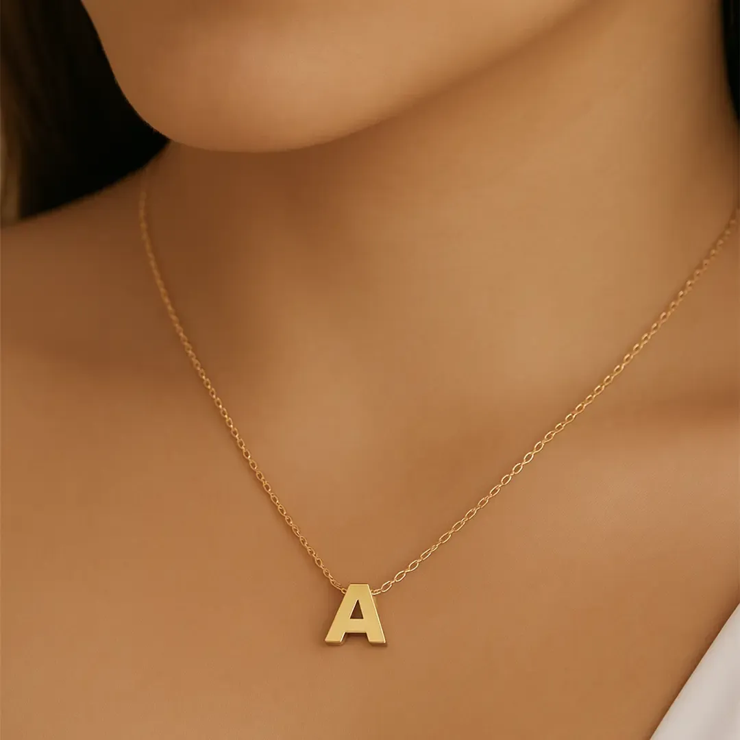 A Harfi Zincirli Küp Kolye