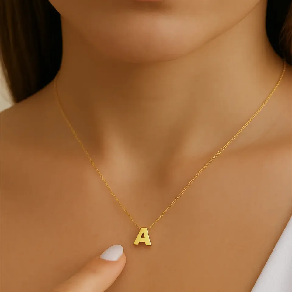 A Harfi Zincirli Küp Kolye