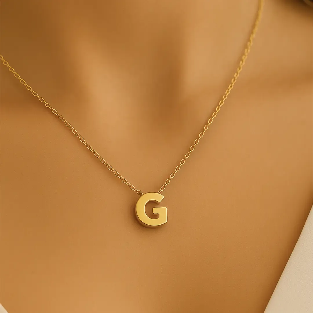 G Harfi Zincirli Küp Kolye