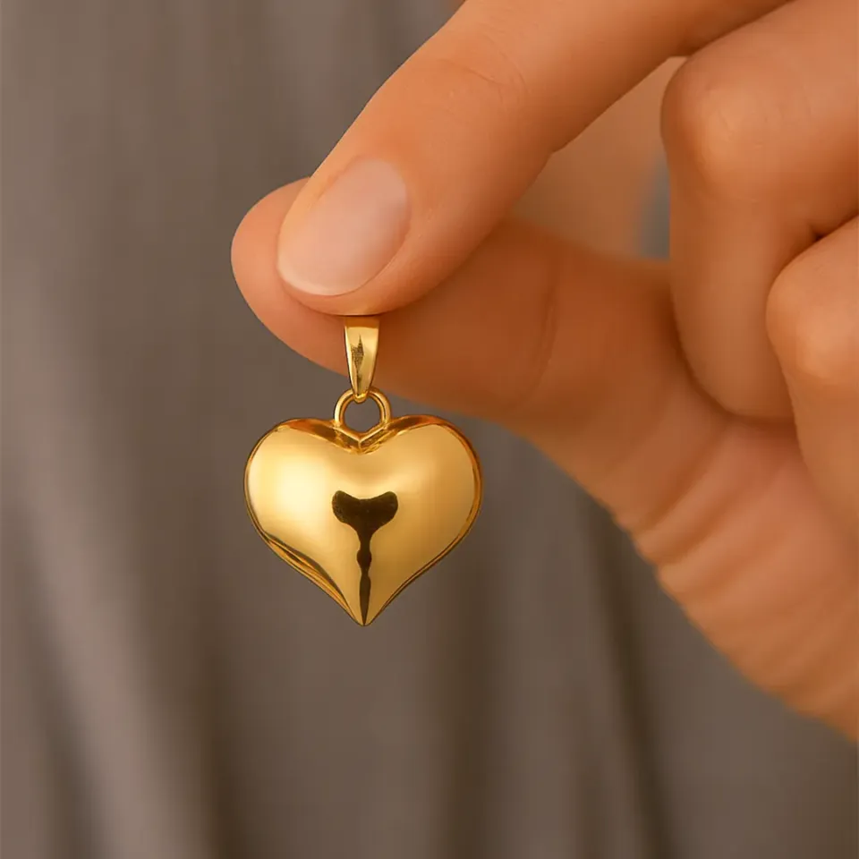 Bombeli Kalp Kolye Ucu L