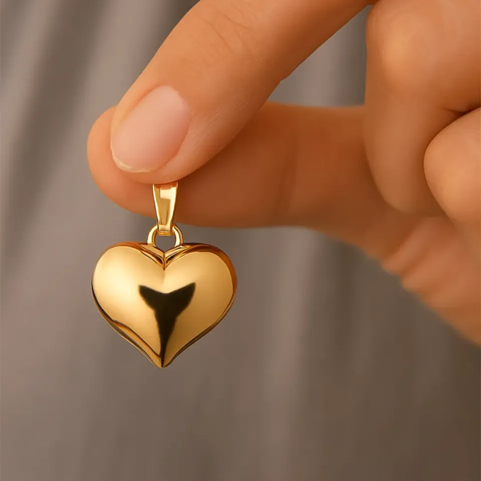 Bombeli Kalp Kolye Ucu L