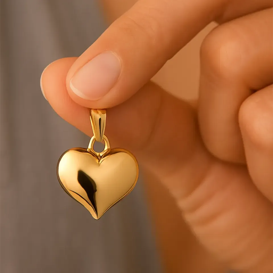 Bombeli Kalp Kolye Ucu L