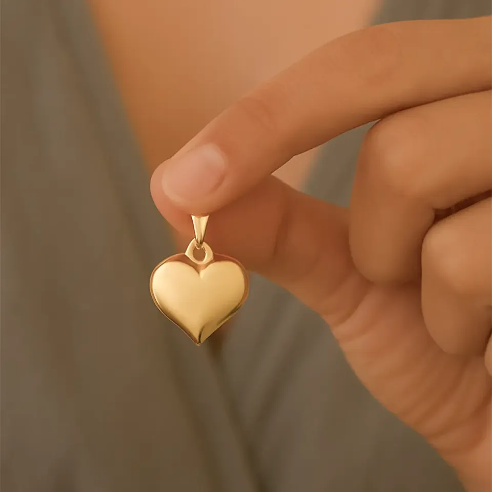 Bombeli Kalp Kolye Ucu L