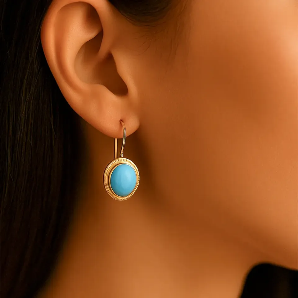 Firuze Taşlı Küpe