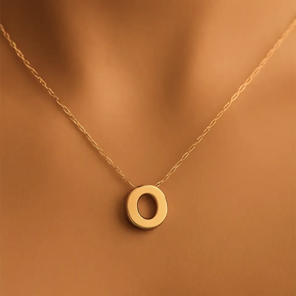 O Harfi Zincirli Küp Kolye