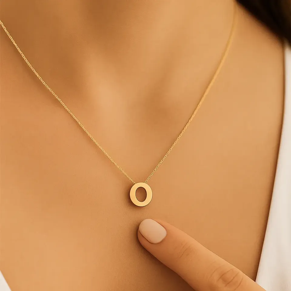 O Harfi Zincirli Küp Kolye