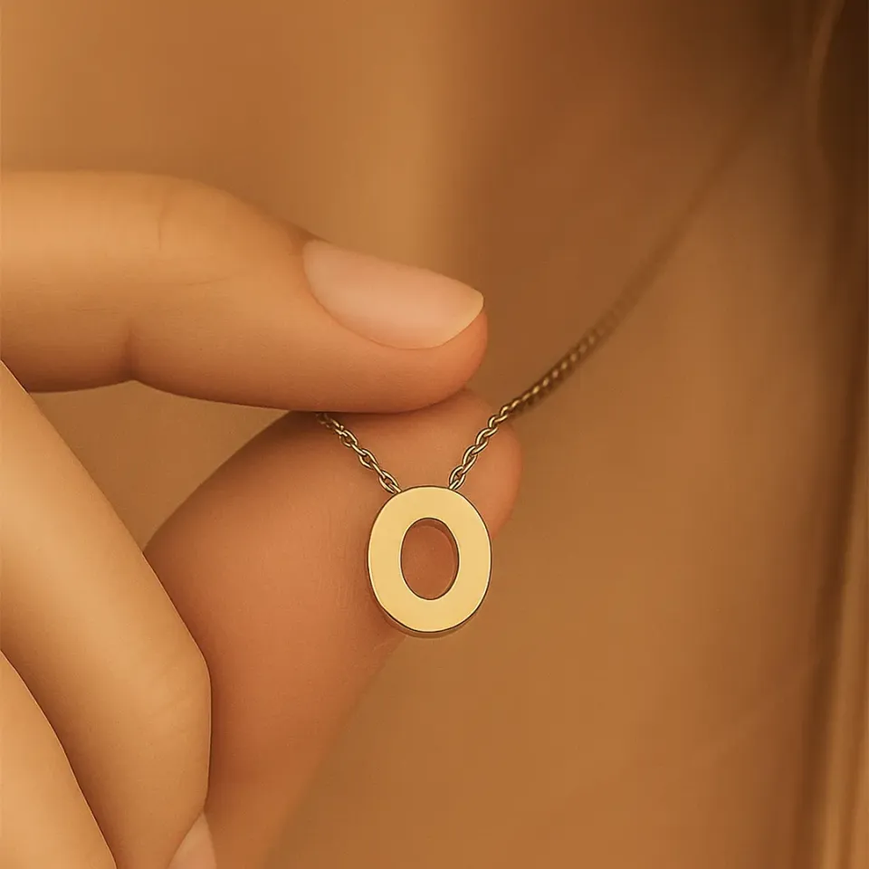 O Harfi Zincirli Küp Kolye