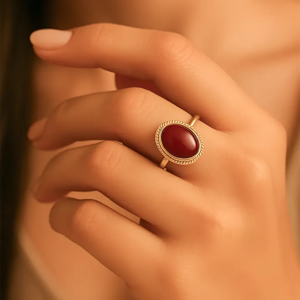 Akik Taşlı Yüzük