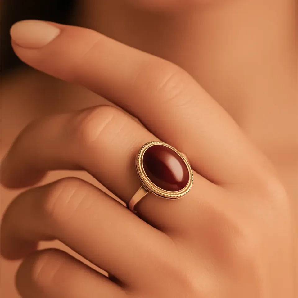 Akik Taşlı Yüzük