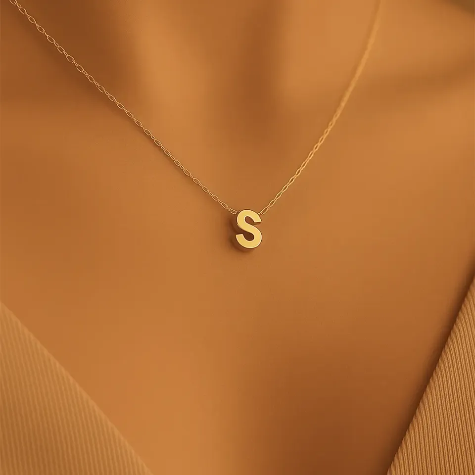 S Harfi Zincirli Küp Kolye