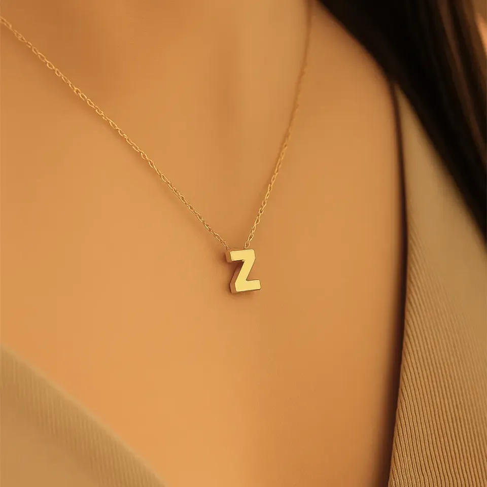 Z Harfi Zincirli Küp Kolye