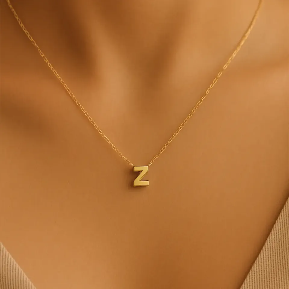 Z Harfi Zincirli Küp Kolye