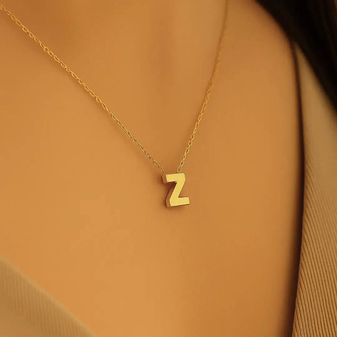 Z Harfi Zincirli Küp Kolye