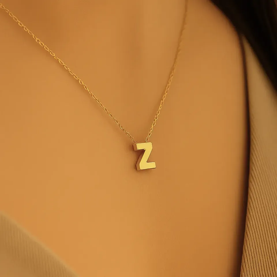 Z Harfi Zincirli Küp Kolye