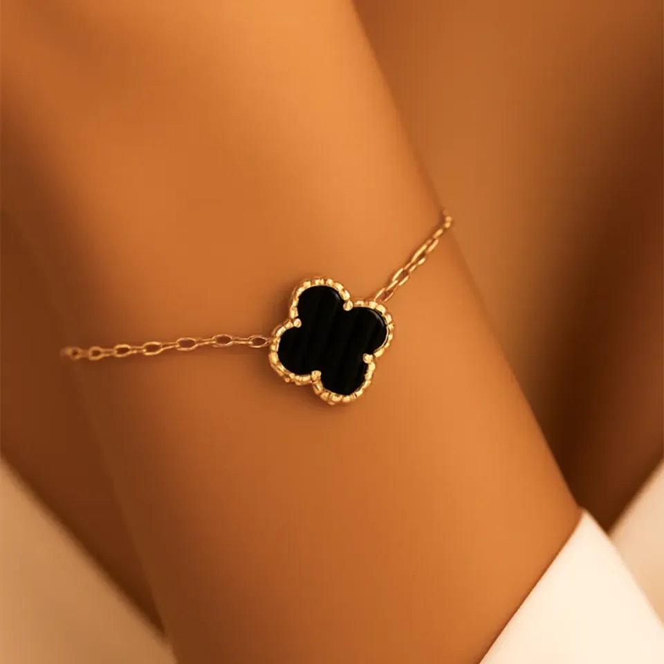 Siyah Yonca Bileklik