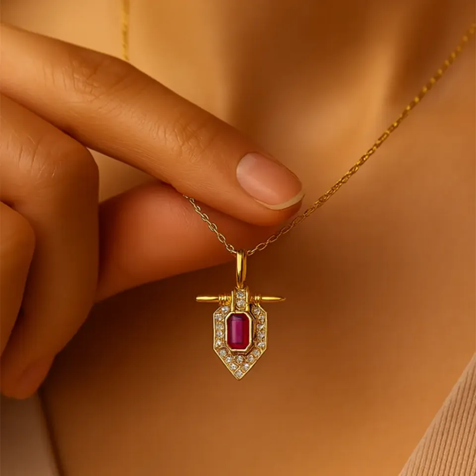 Valora Shield Ruby Kolye