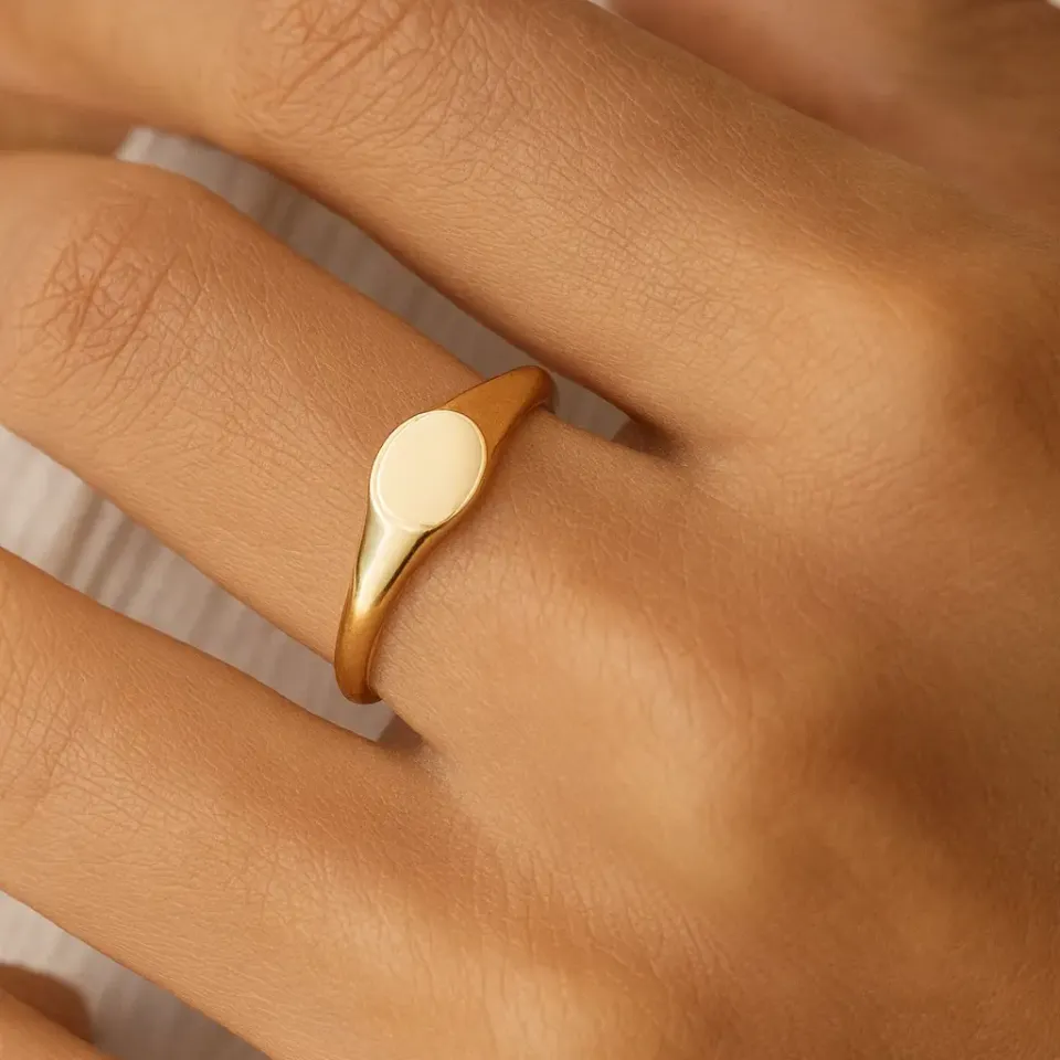 Minimal Oval Yüzük