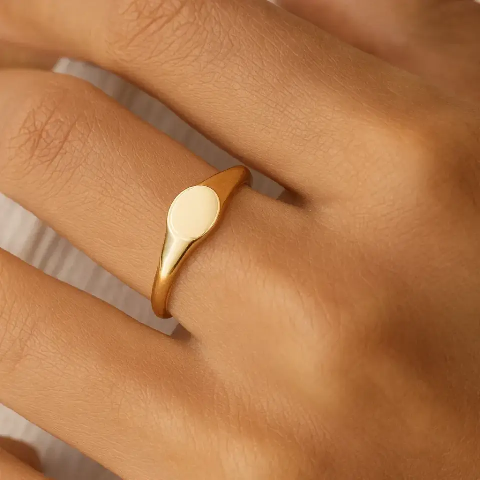 Minimal Oval Yüzük