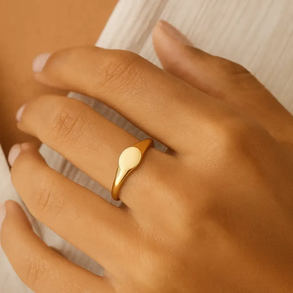 Minimal Oval Yüzük