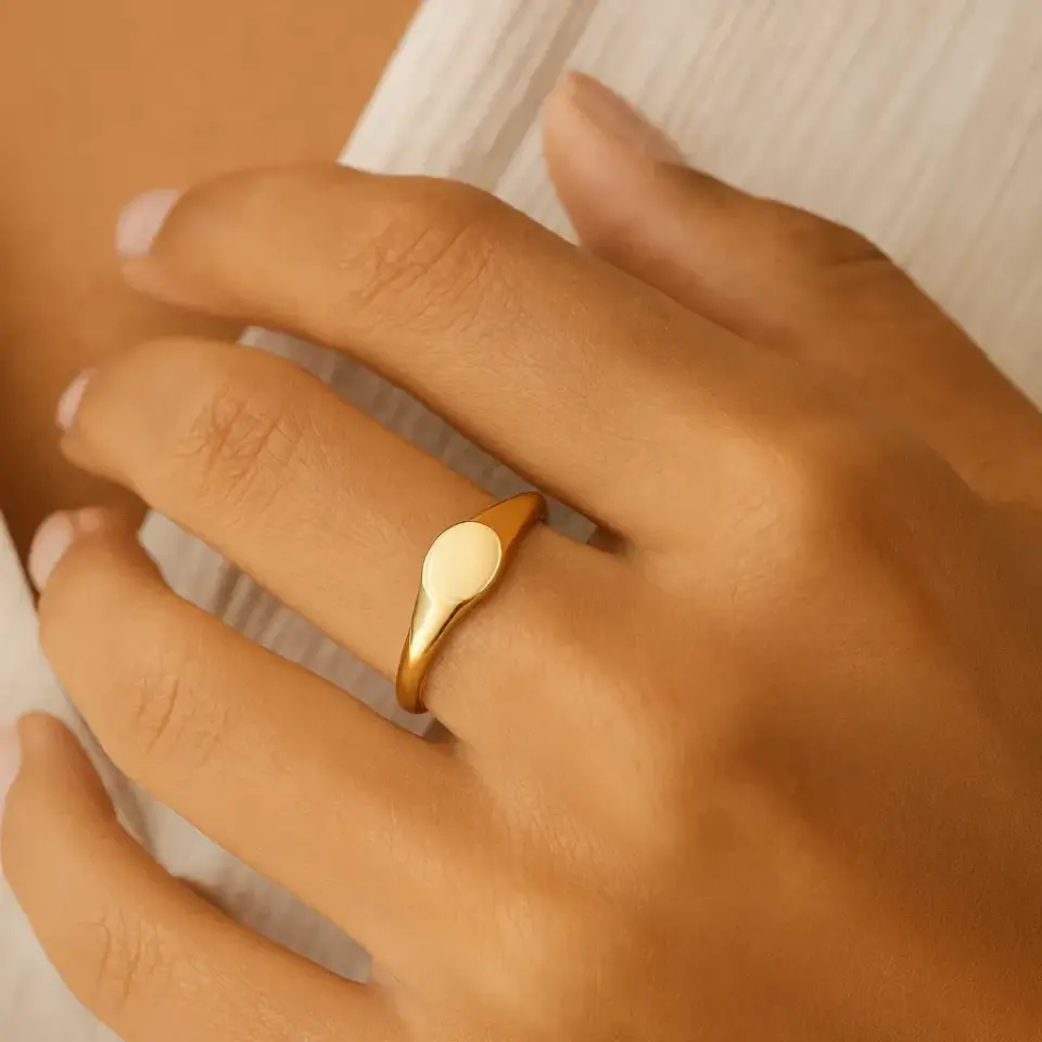 Minimal Oval Yüzük