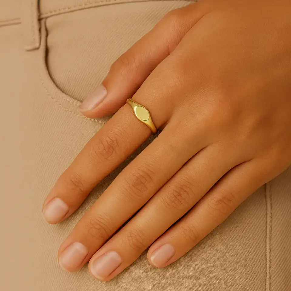 Minimal Oval Yüzük