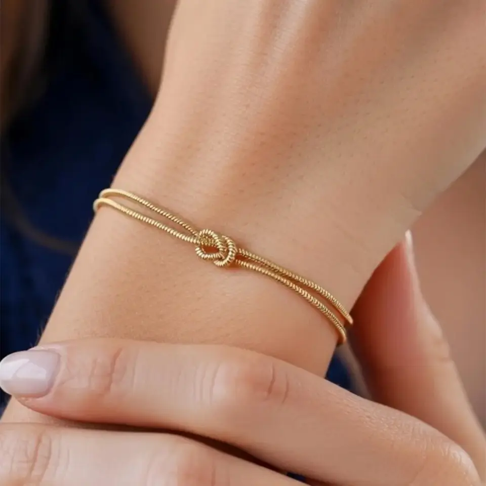 14 Ayar Altın Balık Sırtı Düğüm Bileklik