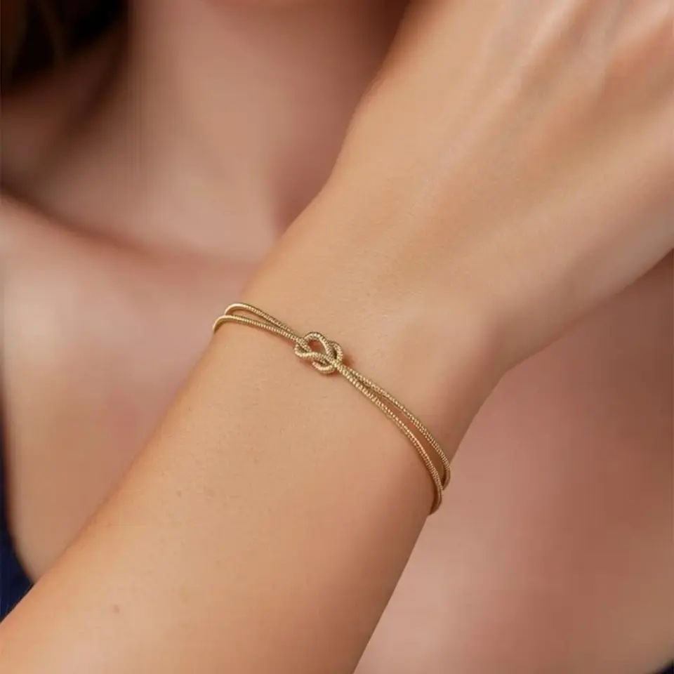 14 Ayar Altın Balık Sırtı Düğüm Bileklik