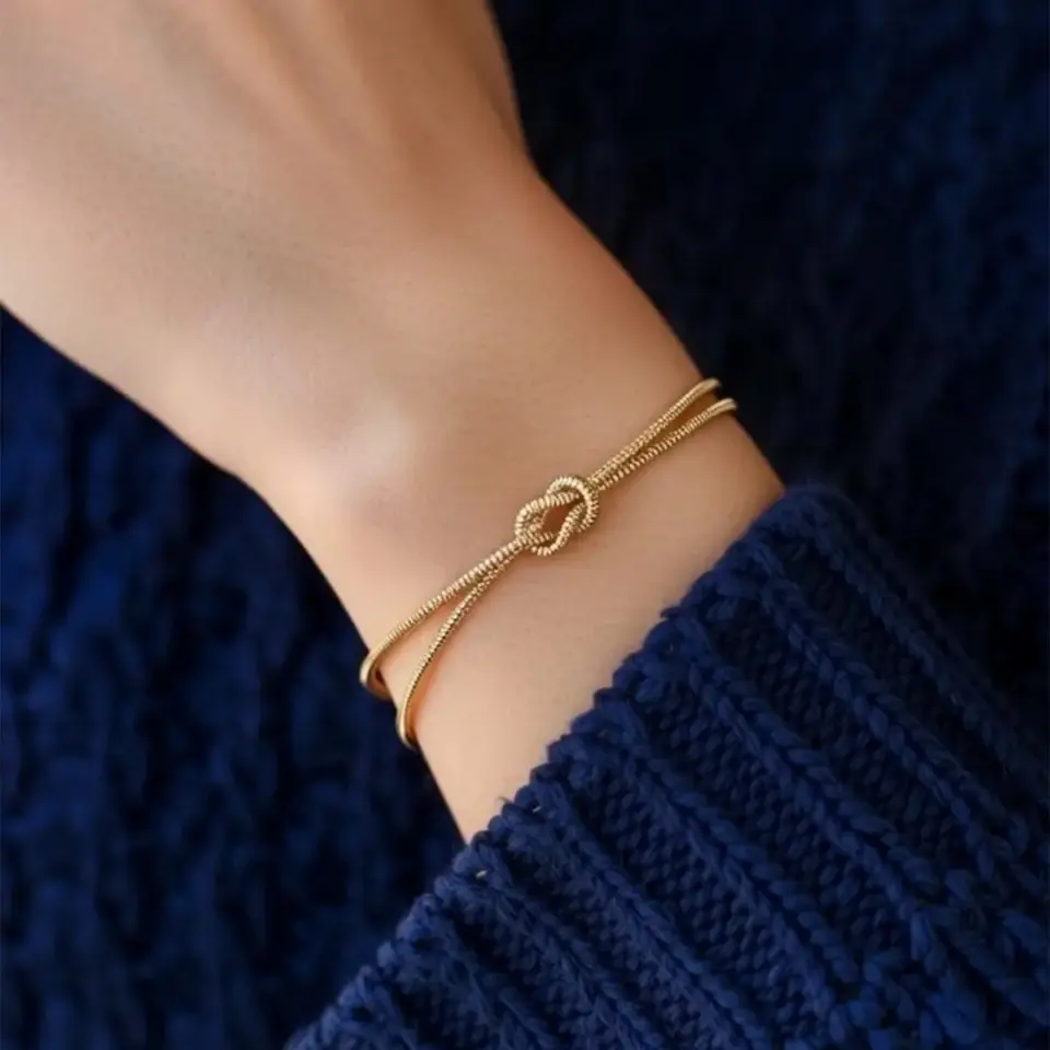 14 Ayar Altın Balık Sırtı Düğüm Bileklik