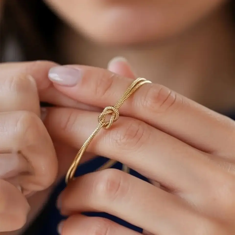 14 Ayar Altın Balık Sırtı Düğüm Bileklik