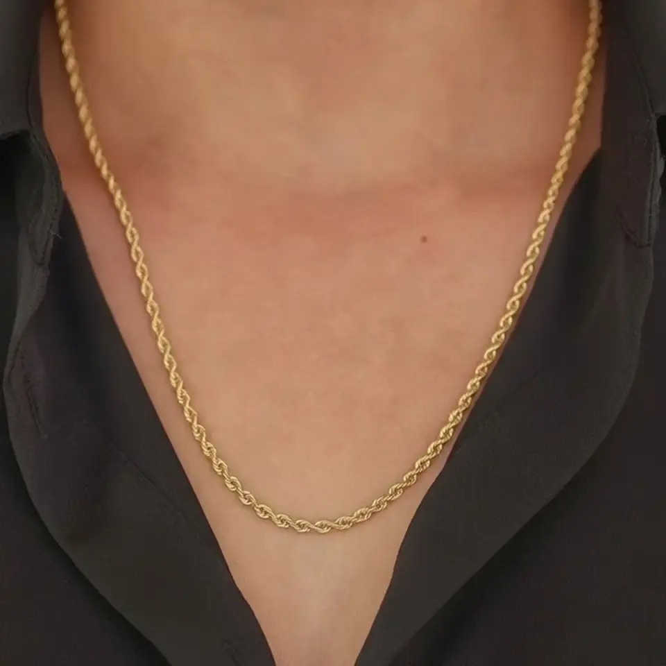 14 Ayar Altın Halat Zincir (50 cm-L)